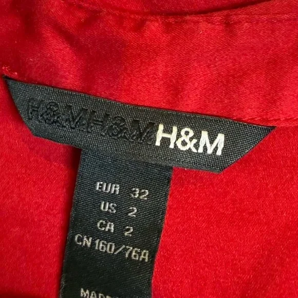 H&M Vibrant Red Long Sleeve Dress - Picture 6 of 8